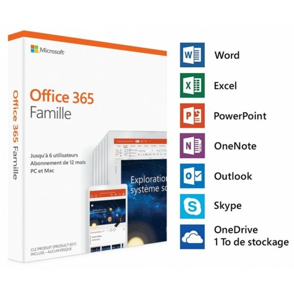 microsoft office 365 famille 6 utilisateurs / 1an