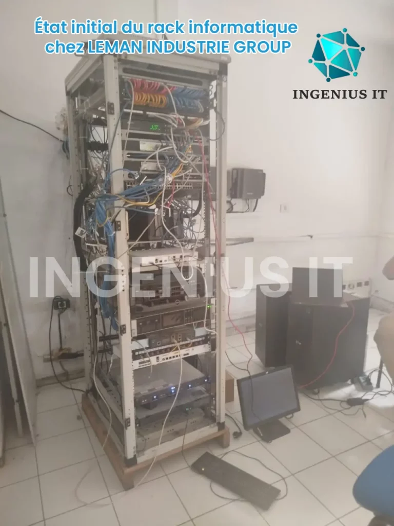 État initial du rack informatique chez LEMAN INDUSTRIE GROUP
