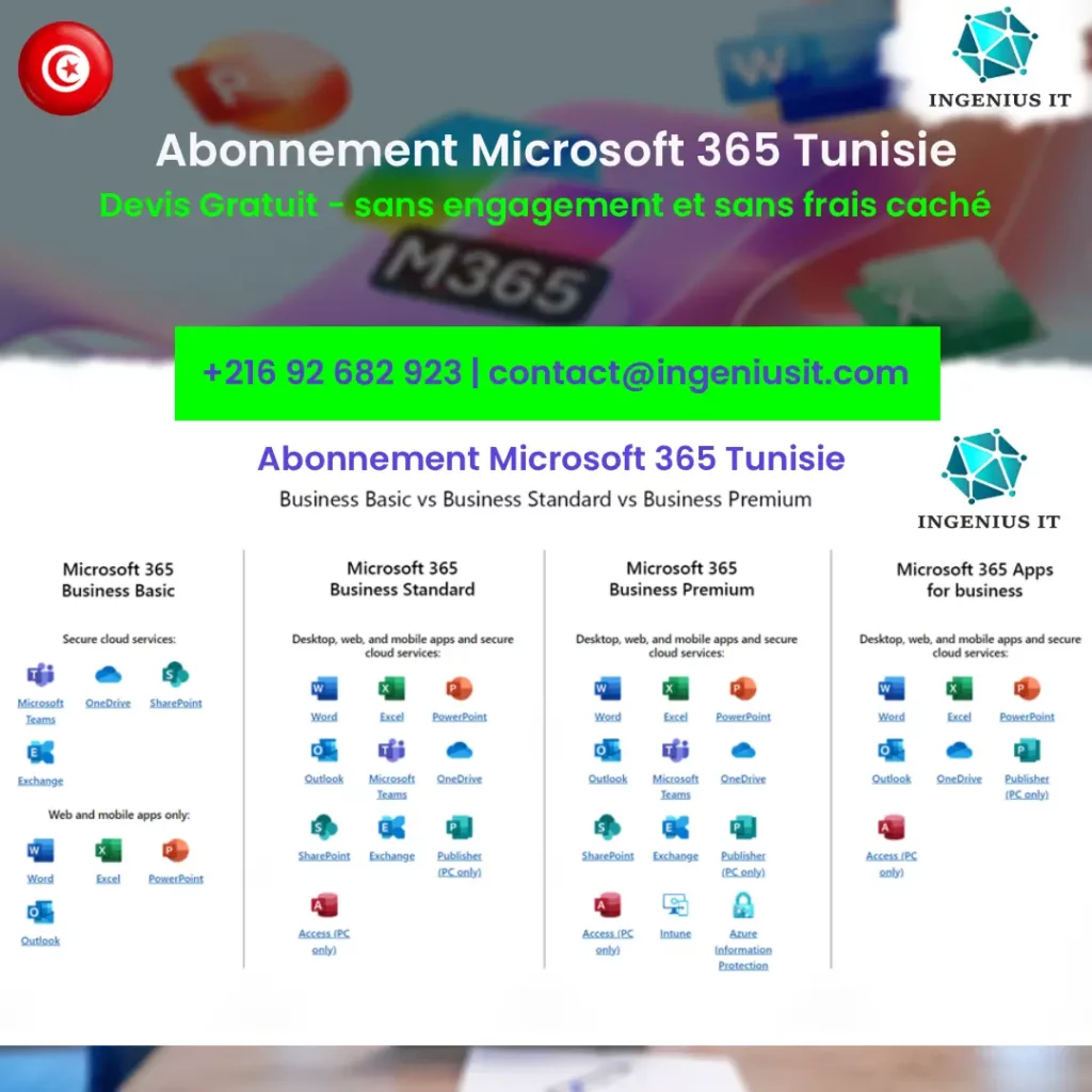 Abonnement Microsoft 365 Tunisie